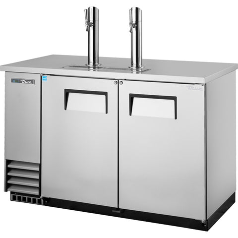 True Manufacturing TDD-2-S-HC 2-Door Stainless Steel Direct Draw Draft Beer Dispenser with Hydrocarbon Refrigerant
