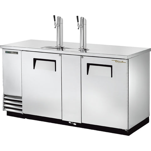 True Manufacturing TDD-3-S-HC Solid Door Stainless Steel Direct Draw Beer Dispenser with Hydrocarbon Refrigerant