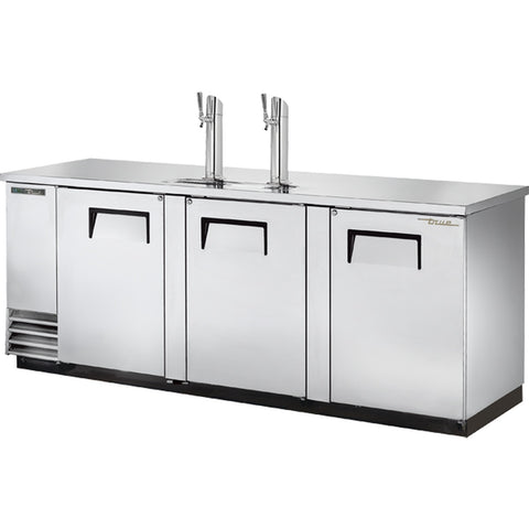 True Manufacturing TDD-4-S-HC 90" Solid Door Stainless Steel Direct Draw Draft Beer Dispenser, 4 Keg Capacity