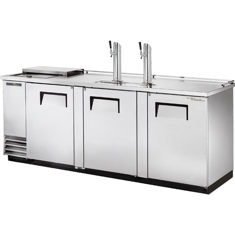 True TDD-4CT-S-HC 90" Solid Swing Door Stainless Steel Club Top Direct Draw Beer Dispenser with Hydrocarbon Refrigerant