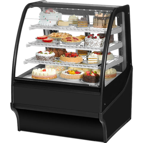True Manufacturing TDM-R-36-GE/GE-B-W 36" Curved Glass Refrigerated Display Merchandiser