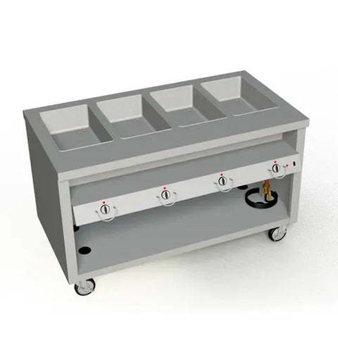 Duke Manufacturing TEHF-60PG Mobile Electric Hot Food Serving Counter with 4 Wells