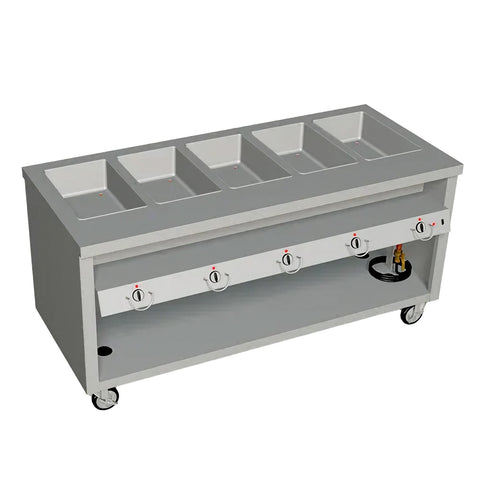 Duke Manufacturing TEHF-74SS Mobile Electric Hot Food Serving Counter, 5 Wells, 74 in