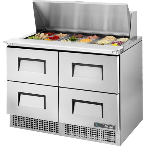 True Mfg. TFP-48-18M-D-4 48-Inch Refrigerated Mega Top Sandwich Prep Table with 4 Drawers