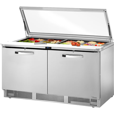True Mfg. TFP-64-24M 64" Sandwich/Salad Prep Table with Flat Glass Lid