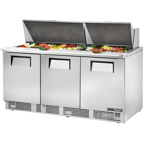True Manufacturing TFP-72-30M 72" Three-Door Mega Top Sandwich/Salad Prep Table
