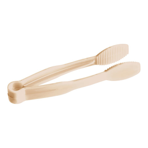 Cambro TG6133 Lugano 6" Beige Flat Grip Plastic Serving Tongs