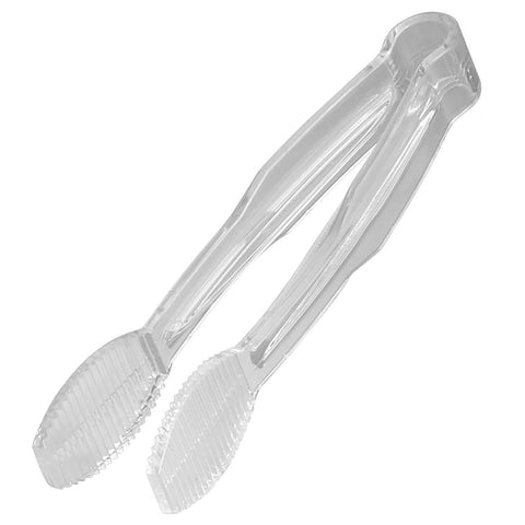 Cambro TG6135 Lugano 6" Clear Plastic Flat-Grip Serving Tongs