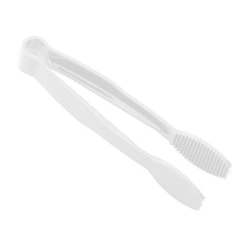 Cambro TG6148 Lugano 6" White Flat Grip Plastic Serving Tongs