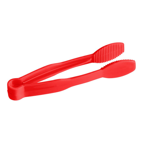 Cambro TG6404 Lugano 6" Red Flat Grip Plastic Serving Tongs