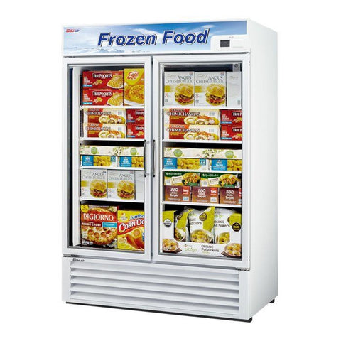 Turbo Air TGF-49F(B)-N 54" Two-Section Swing Glass Door Merchandiser Freezer, Black, 115V