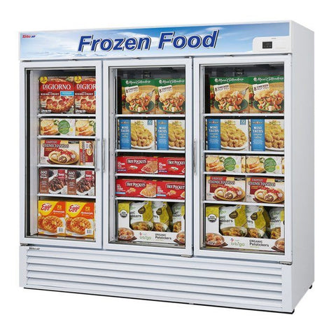 Turbo Air TGF-72F(B)-N 82" Three-Section Glass Door Merchandiser Freezer