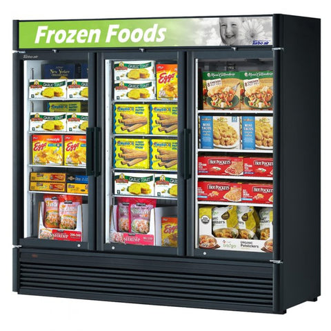 Turbo Air TGF-72SD-N Three-Section Super Deluxe Glass Swing Door Merchandiser Freezer, 60.43 cu. ft.