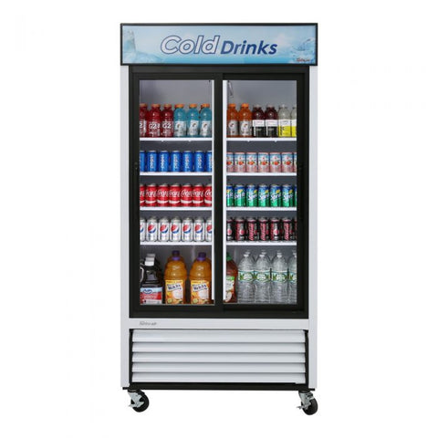 Turbo Air TGM-35R-N Two-Section Sliding Glass Door Merchandiser Refrigerator, 29.27 Cu. Ft.