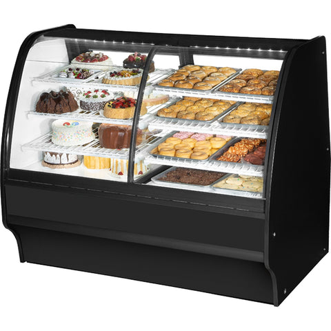 True Manufacturing TGM-DZ-59-SC/SC-B-W 59" Dual Zone Curved Glass Merchandiser
