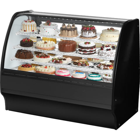 True Manufacturing TGM-R-59-SC/SC-B-W 59" Curved Glass Refrigerated Bakery Display Case