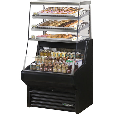 True THAC-36DG-HC-LD 36" Horizontal Air Curtain Dry Goods Refrigerated Merchandiser