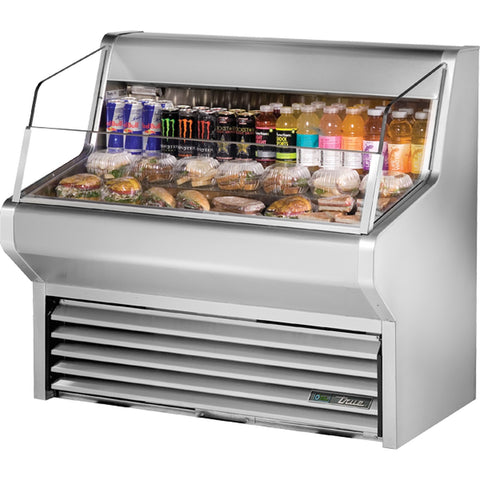 True Manufacturing THAC-48-S-HC-LD 48" Horizontal Air Curtain Refrigerated Merchandiser, Stainless Exterior, LED Lighting