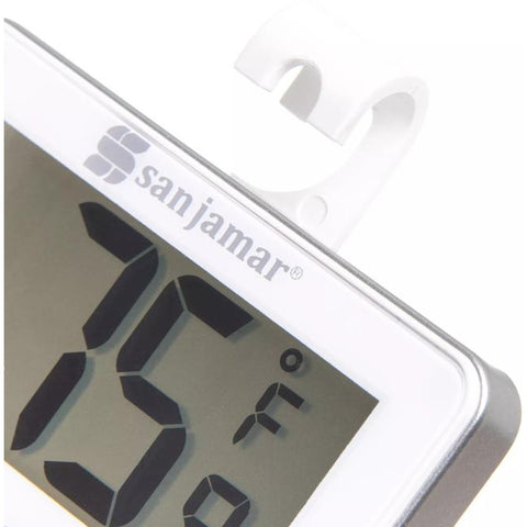 San Jamar THDGRF Digital Refrigerator/Freezer Thermometer, White
