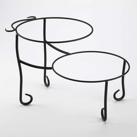 American Metalcraft TLSP1219 Ironworks 2-Tier Wrought Iron Black Display Stand