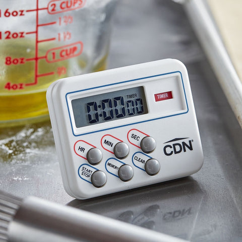 CDN TM8 Multi-Task Timer & Clock with Memory, Stopwatch, and 3-Way Mounting