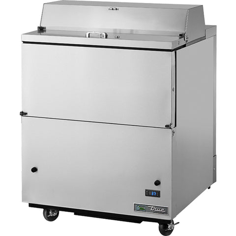 True Mfg. TMC-34-S-DS-SS-HC Dual-Sided Stainless Steel Milk Cooler with Hydrocarbon Refrigerant