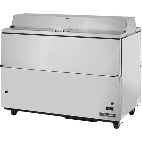 True Mfg. TMC-58-S-SS-HC 58" Mobile Milk Cooler with Stainless Steel Exterior and Interior
