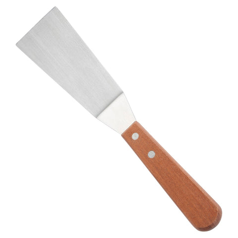 Winco TN165 Grill Spatula with Offset Wooden Handle, 4-1/4" x 2-3/16" Blade