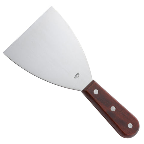 Winco TN54 Grill Scraper with Wooden Handle, 4-7/8" x 4" Stainless Steel Blade