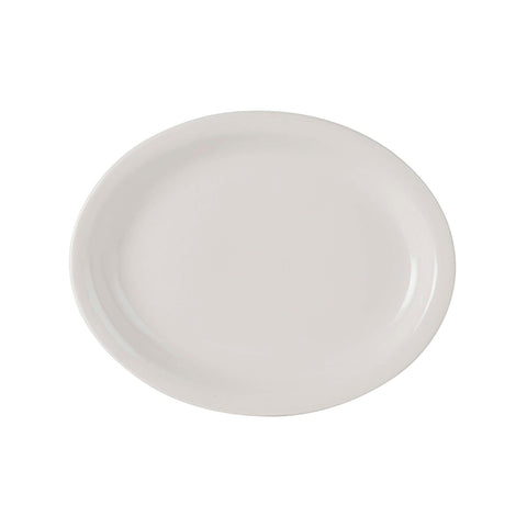 Tuxton China TNR-040 Nevada 7-1/8" x 5-3/4" Oval Narrow Rim Platter