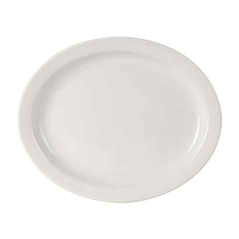 Tuxton China TNR-040 Nevada 7-1/8" x 5-3/4" Oval Narrow Rim Platter