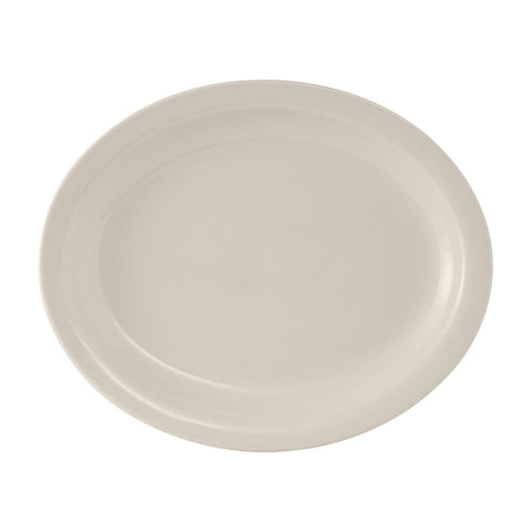 Tuxton China TNR-040 Nevada 7-1/8" x 5-3/4" Oval Narrow Rim Platter