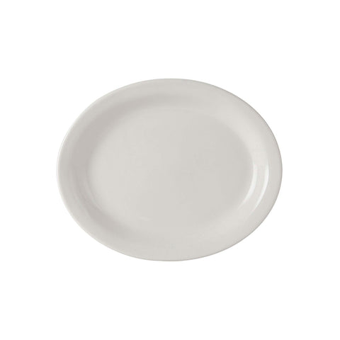 Tuxton China TNR-041 8-1/2" x 6-7/8" Oval Nevada Platter, American White/Eggshell