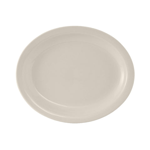 Tuxton China TNR-041 8-1/2" x 6-7/8" Oval Nevada Platter, American White/Eggshell