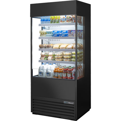 True Manufacturing TOAM-36GS-HC~NSL01 36" Refrigerated Air Curtain Merchandiser with Glass Sides