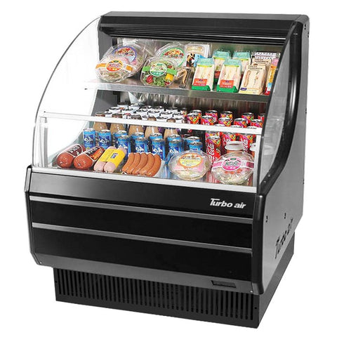 Turbo Air TOM-30LW(B)-N Low-Profile Horizontal Open Display Merchandiser, 5.1 cu. ft.