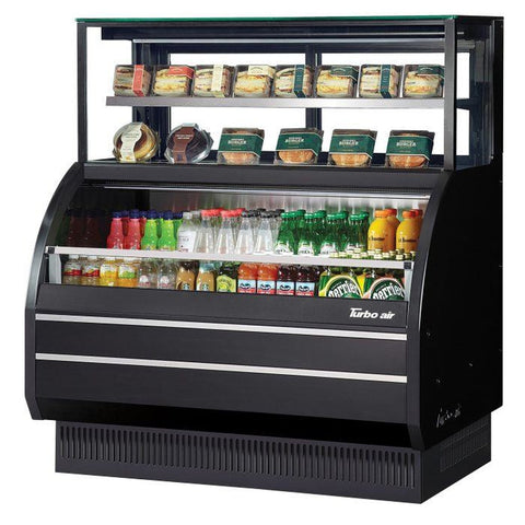 Turbo Air TOM-W-50SB-UF-N Open Display Merchandiser Combination Case with Refrigerated Top Shelf