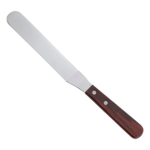 Winco TOS-7 Offset Spatula with Wooden Handle, 6-3/8" x 1-1/4" Blade
