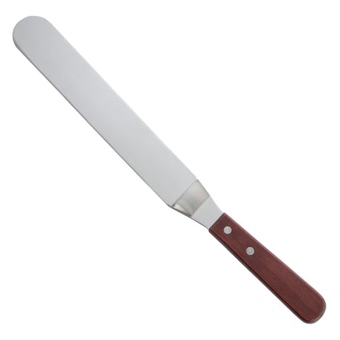 Winco TOS-9 Offset Bakery Spatula with Wood Handle, 8-3/8" x 1-1/2"