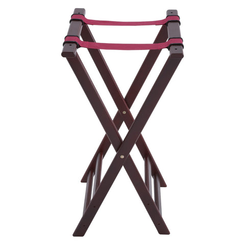 Winco TR-34W Folding Tray Stand, 32" High, Mahogany