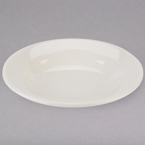 Tuxton China TRE-003 9 oz. American White/Eggshell Reno/Nevada Rim Soup Bowl