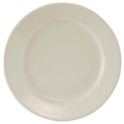 Tuxton China TRE-021 12" Round Reno Ceramic Dinner Plate, American White/Eggshell