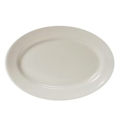 Tuxton China TRE-039 Reno 13-1/2" x 9" Eggshell Oval Platter