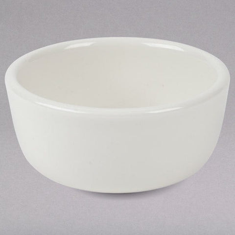 Tuxton China TRE-095 Jung Bowl 9-1/2 oz. American White/Eggshell Round Fully Vitrified Ceramic