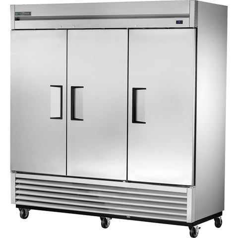 True Manufacturing TS-72F-HC 3-Section Solid Door Reach-In Freezer