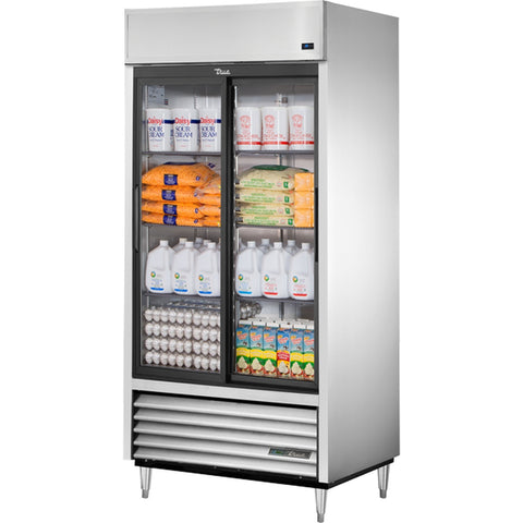 True Manufacturing TSD-33G-HC-LD Two-Section Reach-In Sliding Glass Door Refrigerator
