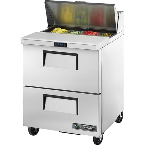 True Manufacturing TSSU-27-08D-2-HC 27" Drawered Sandwich/Salad Prep Table with Hydrocarbon Refrigerant