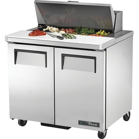 True Manufacturing TSSU-36-08-HC 36" 2-Section 8-Pan Refrigerated Sandwich/Salad Prep Table