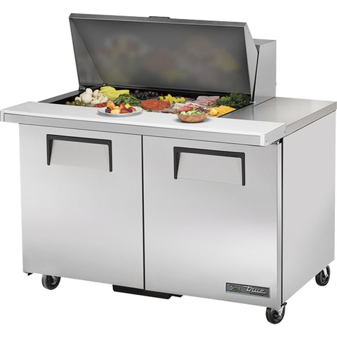 True Manufacturing TSSU-48-15M-B-HC Mega-Top Solid Door Sandwich/Salad Prep Table with Hydrocarbon Refrigerant