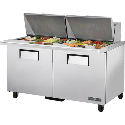 True Manufacturing TSSU-60-24M-B-ST-HC 60" Mega-Top Solid Door Sandwich/Salad Prep Table